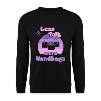 Less Talk More Handbags / Shopping Handbag - Unisex Sweatshirt - black - Front - Alina (178cm) & Michal (187cm)