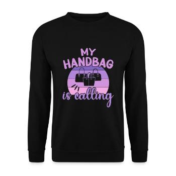 My Handbag is Calling / Handbag Shopping - Unisex Sweatshirt - black - Front - Alina (178cm) & Michal (187cm)