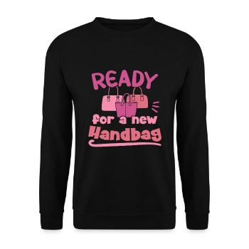 Ready for a new Handbag / Handbag Shopping - Unisex Sweatshirt - black - Front - Alina (178cm) & Michal (187cm)