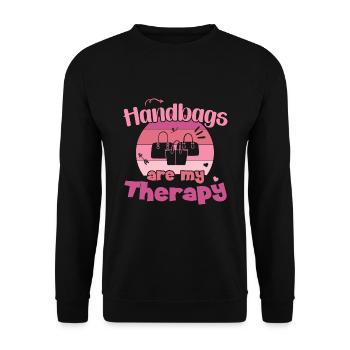 Handbags are my Therapy / Handbag Shopping - Unisex Sweatshirt - black - Front - Alina (178cm) & Michal (187cm)