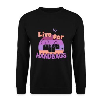 Live for Handbags / Handbag Shopping - Unisex Sweatshirt - black - Front - Alina (178cm) & Michal (187cm)