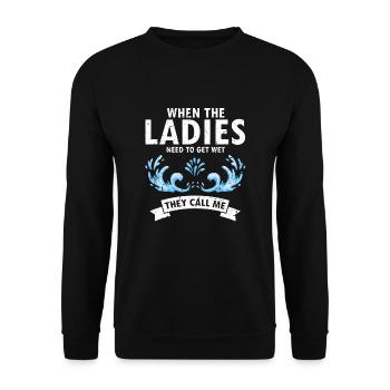 Pool Guy Design for PoolBoy and Pool Cleaner - Unisex Sweatshirt - black - Front - Alina (178cm) & Michal (187cm)