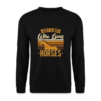Pferdeliebhaber Reiten Reitsport - Unisex Pullover - Schwarz - Vorne - Alina (178cm) & Michal (187cm)