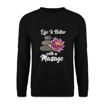Massage Therapy Life Is Better With A Massage - Unisex Sweatshirt - black - Front - Alina (178cm) & Michal (187cm)