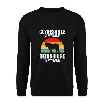 Cydesdale Reiter und Zugpferd Designs - Unisex Pullover - Schwarz - Vorne - Alina (178cm) & Michal (187cm)