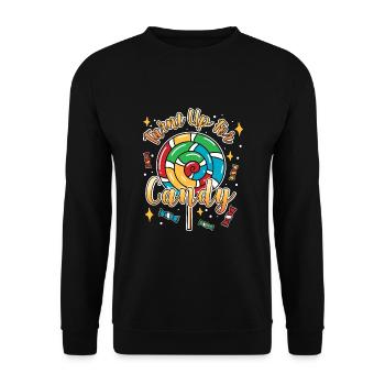 Turnt Up For Candy I Lollipop I Candy - Unisex Sweatshirt - black - Front - Alina (178cm) & Michal (187cm)