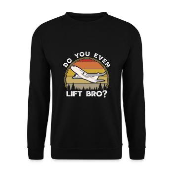 Pilote d’avion Aviation Soulevez-vous même Bro - Sweat-shirt Unisexe - noir - Devant - Alina (178cm) & Michal (187cm)