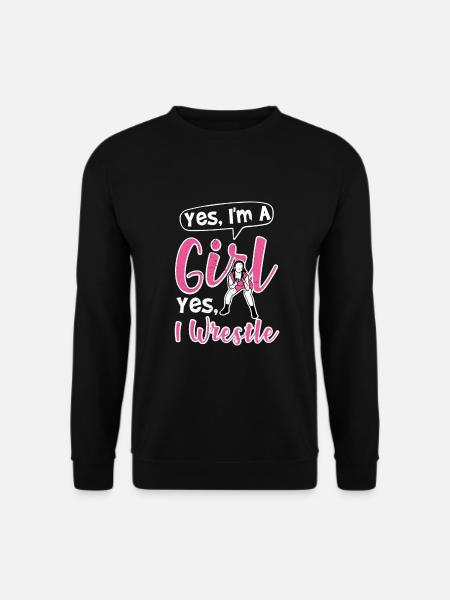 Yes I'm A Girl Yes I Wrestle I Wrestling Girl - Unisex Sweatshirt - black