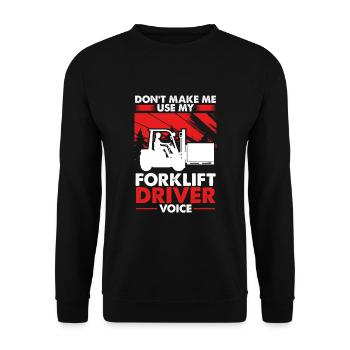Forklift Driver - Unisex Sweatshirt - black - Front - Alina (178cm) & Michal (187cm)