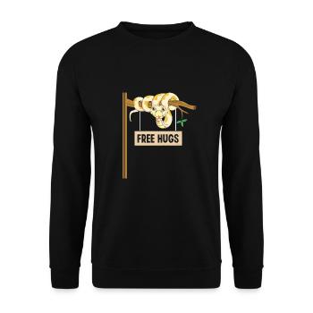King python design for snake lovers - Unisex Sweatshirt - black - Front - Alina (178cm) & Michal (187cm)