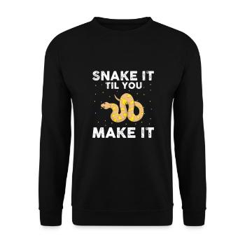 King python design for snake lovers - Unisex Sweatshirt - black - Front - Alina (178cm) & Michal (187cm)