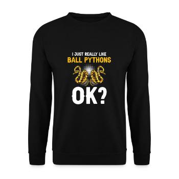 King python design for snake lovers - Unisex Sweatshirt - black - Front - Alina (178cm) & Michal (187cm)