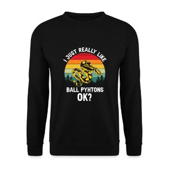 King python design for snake lovers - Unisex Sweatshirt - black - Front - Alina (178cm) & Michal (187cm)