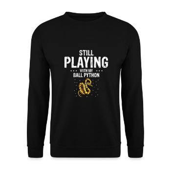 King python design for snake lovers - Unisex Sweatshirt - black - Front - Alina (178cm) & Michal (187cm)