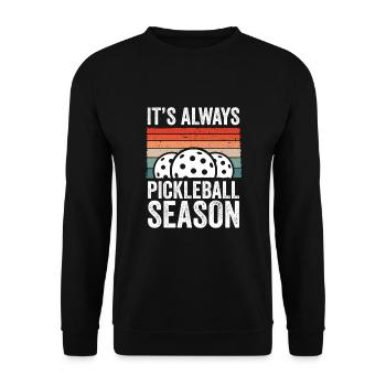 Pickleball Season Pickleball - Unisex Sweatshirt - black - Front - Alina (178cm) & Michal (187cm)