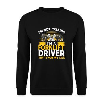 Forklift Driver - Unisex Sweatshirt - black - Front - Alina (178cm) & Michal (187cm)