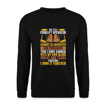 Cadeau chariot élévateur - Sweat-shirt Unisexe - noir - Devant - Alina (178cm) & Michal (187cm)