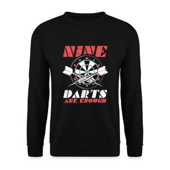 Neuf fléchettes Dart Arrow Dart Player Cadeau - Sweat-shirt Unisexe - noir - Devant - Alina (178cm) & Michal (187cm)