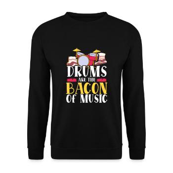 Les tambours sont le bacon de la musique Batteur Tambours Bacon - Sweat-shirt Unisexe - noir - Devant - Alina (178cm) & Michal (187cm)