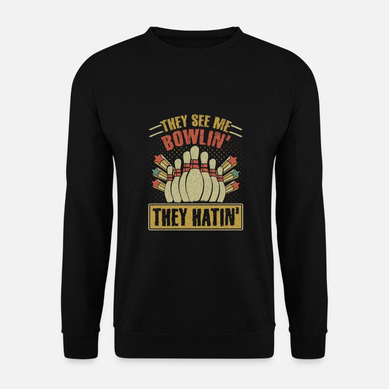 Bowling Bowler Geschenk - Unisex Pullover - Schwarz