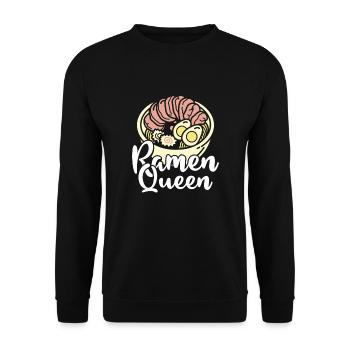 Ramen Queen - Unisex Pullover - Schwarz - Vorne - Alina (178cm) & Michal (187cm)