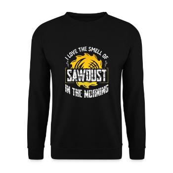 J’aime l’odeur de la sciure de bois le matin - Sweat-shirt Unisexe - noir - Devant - Alina (178cm) & Michal (187cm)