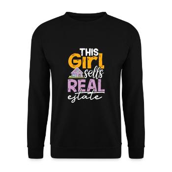Cette fille vend un agent immobilier - Sweat-shirt Unisexe - noir - Devant - Alina (178cm) & Michal (187cm)