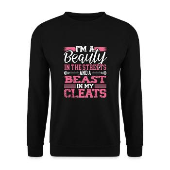 Beauty In The Streets Beast In My Cleats Lacrosse - Unisex Sweatshirt - black - Front - Alina (178cm) & Michal (187cm)