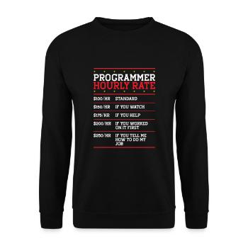 Programmierer Coder Code Computer - Unisex Pullover - Schwarz - Vorne - Alina (178cm) & Michal (187cm)