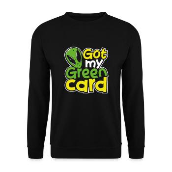 Sci-Fi Alien Raumschiff Alien - Unisex Pullover - Schwarz - Vorne - Alina (178cm) & Michal (187cm)