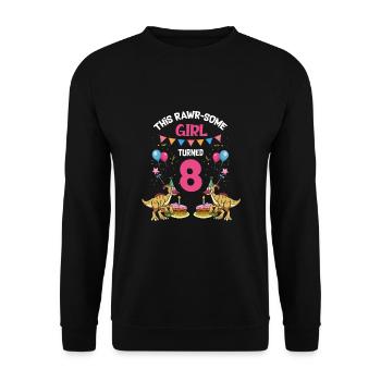 Parasaurolophus Kids Design Dinosaurs - Unisex Sweatshirt - black - Front - Alina (178cm) & Michal (187cm)