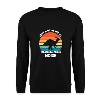 Dinosaurier Motif für Paläontologen - Unisex Pullover - Schwarz - Vorne - Alina (178cm) & Michal (187cm)