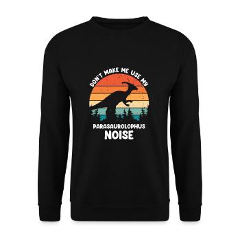 Paläontologie-Lehrer und Parasaurolophus Motif - Unisex Pullover - Schwarz - Vorne - Alina (178cm) & Michal (187cm)