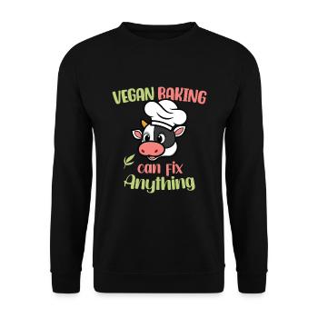 Vegan Baking can fix Anything - Unisex Pullover - Schwarz - Vorne - Alina (178cm) & Michal (187cm)