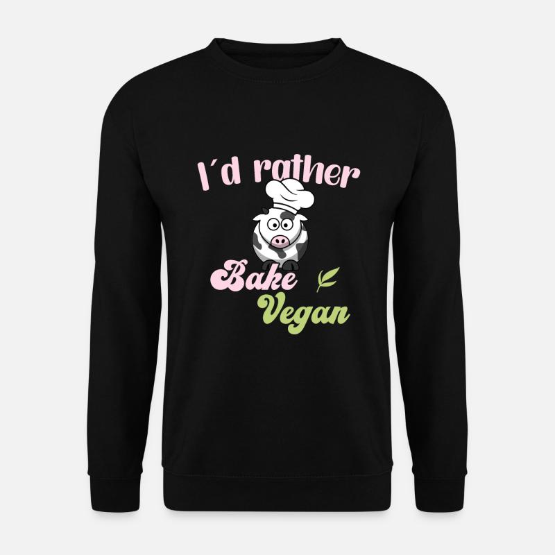 I'd rather bake vegan - Unisex Sweatshirt - black