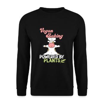 Powered by Plants - Unisex Pullover - Schwarz - Vorne - Alina (178cm) & Michal (187cm)