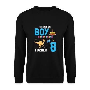 Parasaurolophus Kids Design Dinosaurs - Unisex Sweatshirt - black - Front - Alina (178cm) & Michal (187cm)