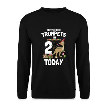 Dinosaurier Motif für Paläontologen - Unisex Pullover - Schwarz - Vorne - Alina (178cm) & Michal (187cm)