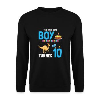 Parasaurolophus Kids Design Anniversaire - Sweat-shirt Unisexe - noir - Devant - Alina (178cm) & Michal (187cm)