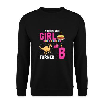 Parasaurolophus Kids Design Anniversaire - Sweat-shirt Unisexe - noir - Devant - Alina (178cm) & Michal (187cm)