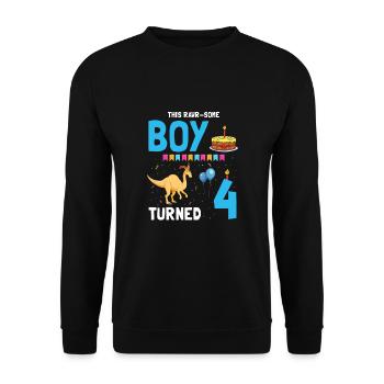 Parasaurolophus Kids Design Dinosaurs - Unisex Sweatshirt - black - Front - Alina (178cm) & Michal (187cm)