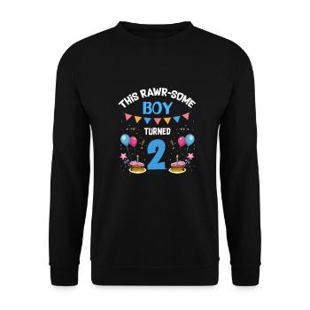 Parasaurolophus Kids Design Anniversaire - Sweat-shirt Unisexe - noir - Devant - Alina (178cm) & Michal (187cm)