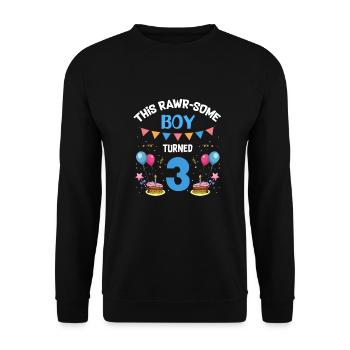 Parasaurolophus Kids Design Dinosaurs - Unisex Sweatshirt - black - Front - Alina (178cm) & Michal (187cm)