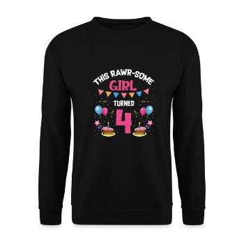 Parasaurolophus Kids Design Anniversaire - Sweat-shirt Unisexe - noir - Devant - Alina (178cm) & Michal (187cm)