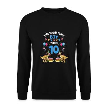 Parasaurolophus Kids Design Anniversaire - Sweat-shirt Unisexe - noir - Devant - Alina (178cm) & Michal (187cm)