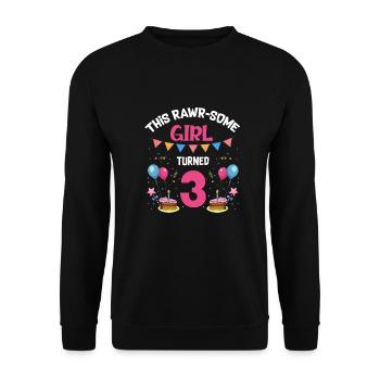 Parasaurolophus Kids Design Anniversaire - Sweat-shirt Unisexe - noir - Devant - Alina (178cm) & Michal (187cm)
