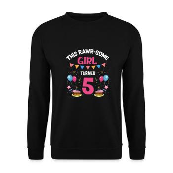 Parasaurolophus Kids Design Dinosaurs - Unisex Sweatshirt - black - Front - Alina (178cm) & Michal (187cm)
