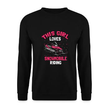 Conception de motoneigistes et de motoneiges - Sweat-shirt Unisexe - noir - Devant - Alina (178cm) & Michal (187cm)