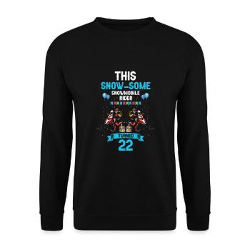 Schneemobil Design für Skidoofahrer Geburtstag - Unisex Pullover - Schwarz - Vorne - Alina (178cm) & Michal (187cm)