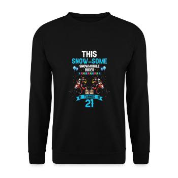 Conception de motoneige pour l’anniversaire des skieurs - Sweat-shirt Unisexe - noir - Devant - Alina (178cm) & Michal (187cm)